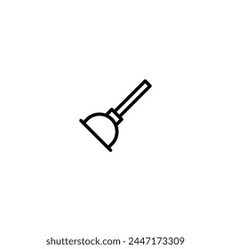 plunger outline icon and illustration