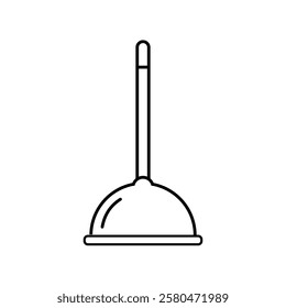 Plunger outline icon isolated on transparent background flat vector illustration. EPS 10	
