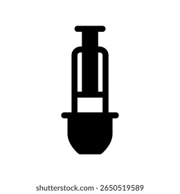 Plunger pot pictogram for making steeped coffee at home