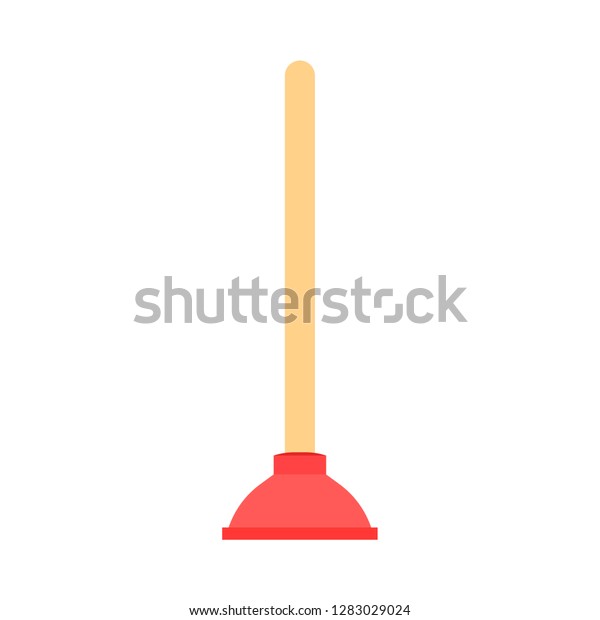 Plunger Red Flat Rubber Clean Work Stock Vector Royalty Free Shutterstock