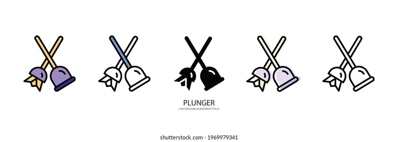 plunger set vector type icon
