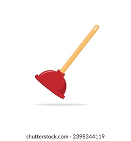 Plunger Sign Icon Illustration. Clean Tool Vector Symbol Emoticon 