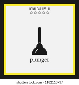 plunger sketch vector icon