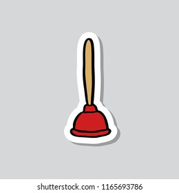 plunger sticker doodle icon