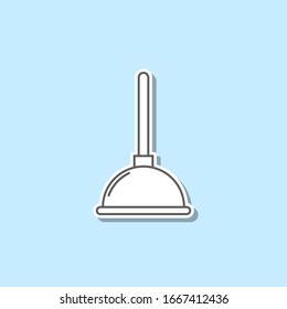 Plunger sticker icon. Simple thin line, outline vector of web icons for ui and ux, website or mobile application