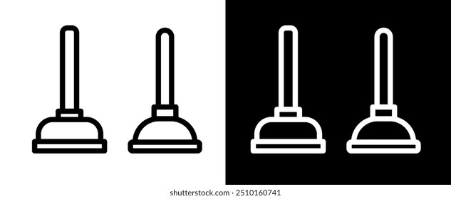 Icono de émbolo (Toilet Plunger). Herramienta de fontanero. Diseñado para limpiar las tuberías obstruidas.