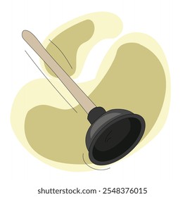 Plunger. Toilet plunger icon. Rubber plunger in flat style.