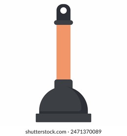 Plunger for toilet vector cartoon illustration isolated on a white background.