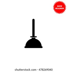 Plunger vector icon isolated on white background.