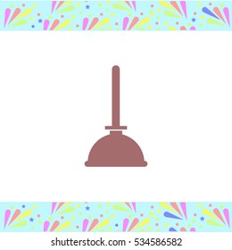 Plunger vector icon on white background. Isolated illustration. Business picture.