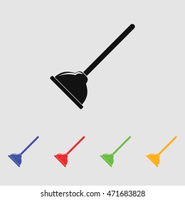 Plunger vector icon for web and mobile. Flat style.