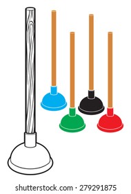 plunger vector illustration