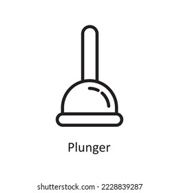 Plunger  Vector Outline Icon Design illustration. Housekeeping Symbol on White background EPS 10 File