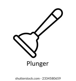 Plunger Vector outline Icon Design illustration. Kitchen and home  Symbol on White background EPS 10 File