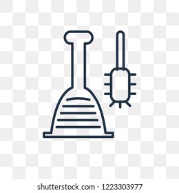 Plunger vector outline icon isolated on transparent background, high quality linear Plunger transparency concept can be used web and mobile