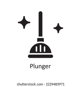 Plunger  Vector Solid Icon Design illustration. Housekeeping Symbol on White background EPS 10 File