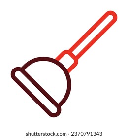 Plunger Vector Thick Line Two Color Icons For Personal And Commercial Use.

