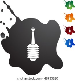 Plunger web button isolated on a background.