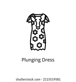 plunging dress icon in vector. Logotype