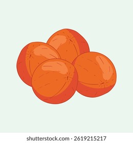 Ilustración de icono de dibujos animados de diseño plano de fruta de Pluot