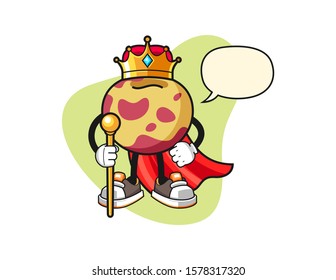 Pluot king with speech bubble cartoon. Mascot Character vector.