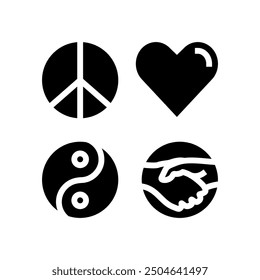 PLUR paz amor unidad respeto glifo icono Vector. PLUR paz amor unidad respeto signo. aislado símbolo ilustración