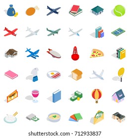 Plurality icons set. Isometric style of 36 plurality vector icons for web isolated on white background
