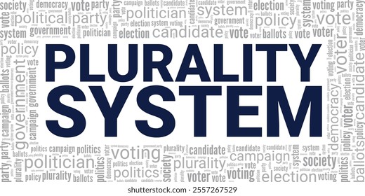 Plurality System word cloud conceptual design isolated on white background.