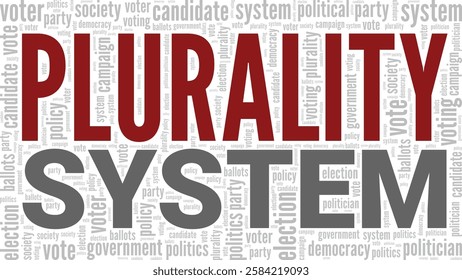 Plurality System word cloud conceptual design isolated on white background.