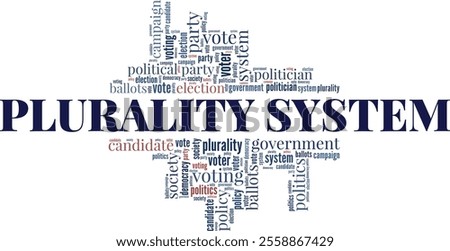 Plurality System word cloud conceptual design isolated on white background.