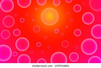 A plurality of transparent circles color abstract bokeh on the background. Vector illustration.
