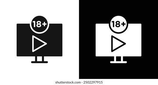 plus 18 movie icon logo set vector