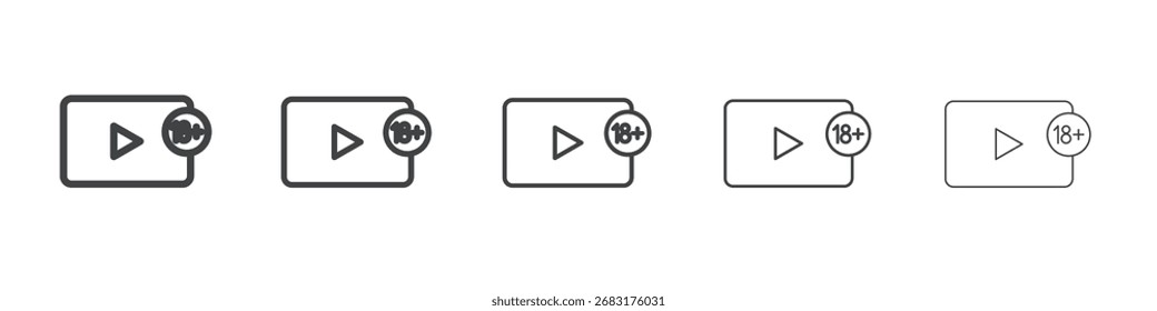 plus 18 movie icon outline ilustration vector symbol