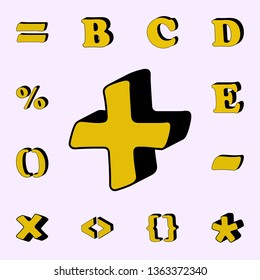 plus, 3D icon. 3D words icons universal set for web and mobile