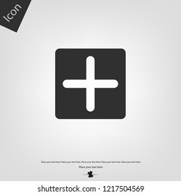 Plus add button. Multimedia icon