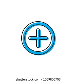 plus, add button vector icon concept, isolated on white background