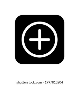 Plus add icon with square style