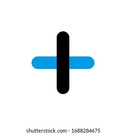 plus, add, new, create, learning and mathematics icon. Perfect for application, web, logo, game and presentation template. icon set design blue black line style