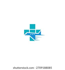 Plus aircraft logo design concept.