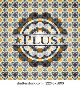 Plus arabesque badge. arabic decoration.
