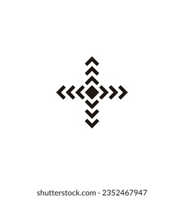 Plus, arrow geometric symbol simple logo vector