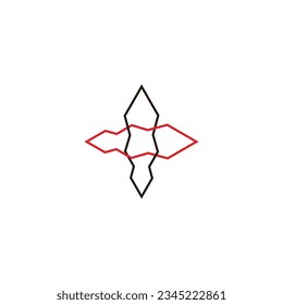 Además, líneas de flecha símbolo geométrico simple vector de logotipo