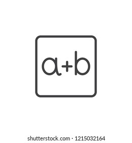 a plus b outline icon. linear style sign for mobile concept and web design. math simple line vector icon. Symbol, logo illustration. Pixel perfect vector graphics