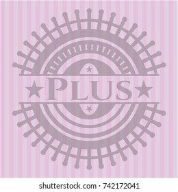 Plus badge with pink background