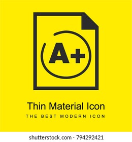 A plus best test result bright yellow material minimal icon or logo design
