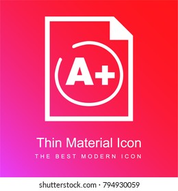 A plus best test result red and pink gradient material white icon minimal design