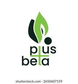 Plus Beta Abstract Green Growth Logo - Identidade da marca Sustainable Energy BioTech