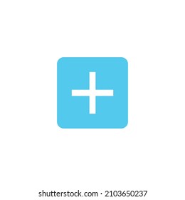 Plus blue vector icon. Add sign