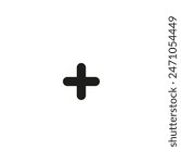 Plus Button Icon, Add Music Icon, Music Sign is in Line Style, Vector Icon. Black icon color