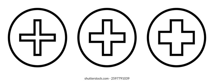 Plus Button Icon, Add Music Icon, Music Sign is in Line Style, Vector Icon. Black icon color, vector illustration eps 888